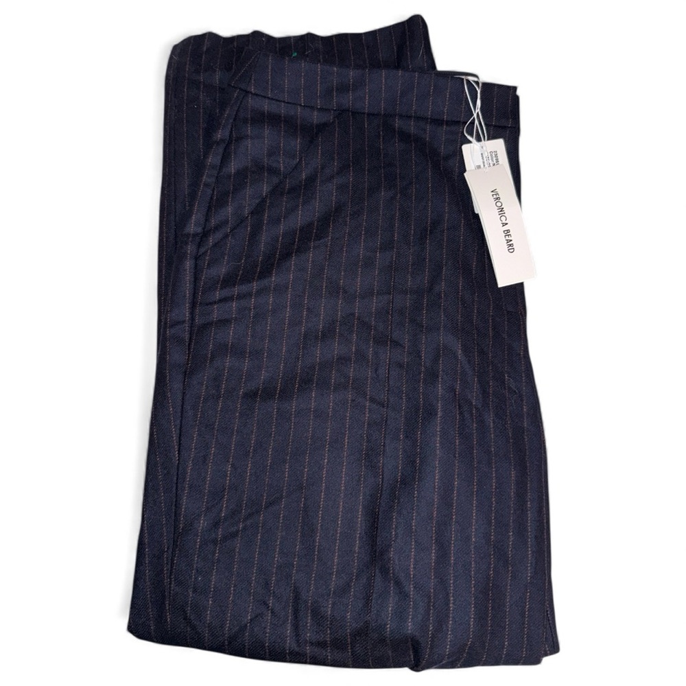 Veronica Beard NWT Navy Pinstripe Wide Leg Pants - Picture 2 of 4